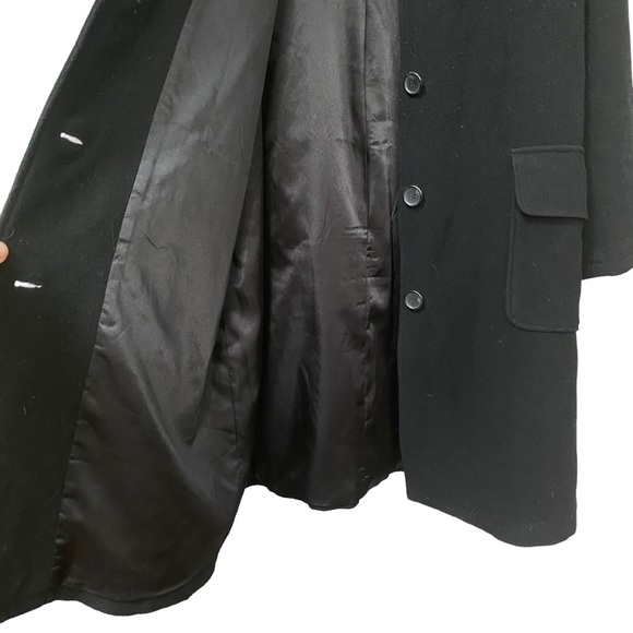 Ulla Popken Black Wool Trench Coat Womens Plus16 18 16W 18W 1X - Picture 3 of 4